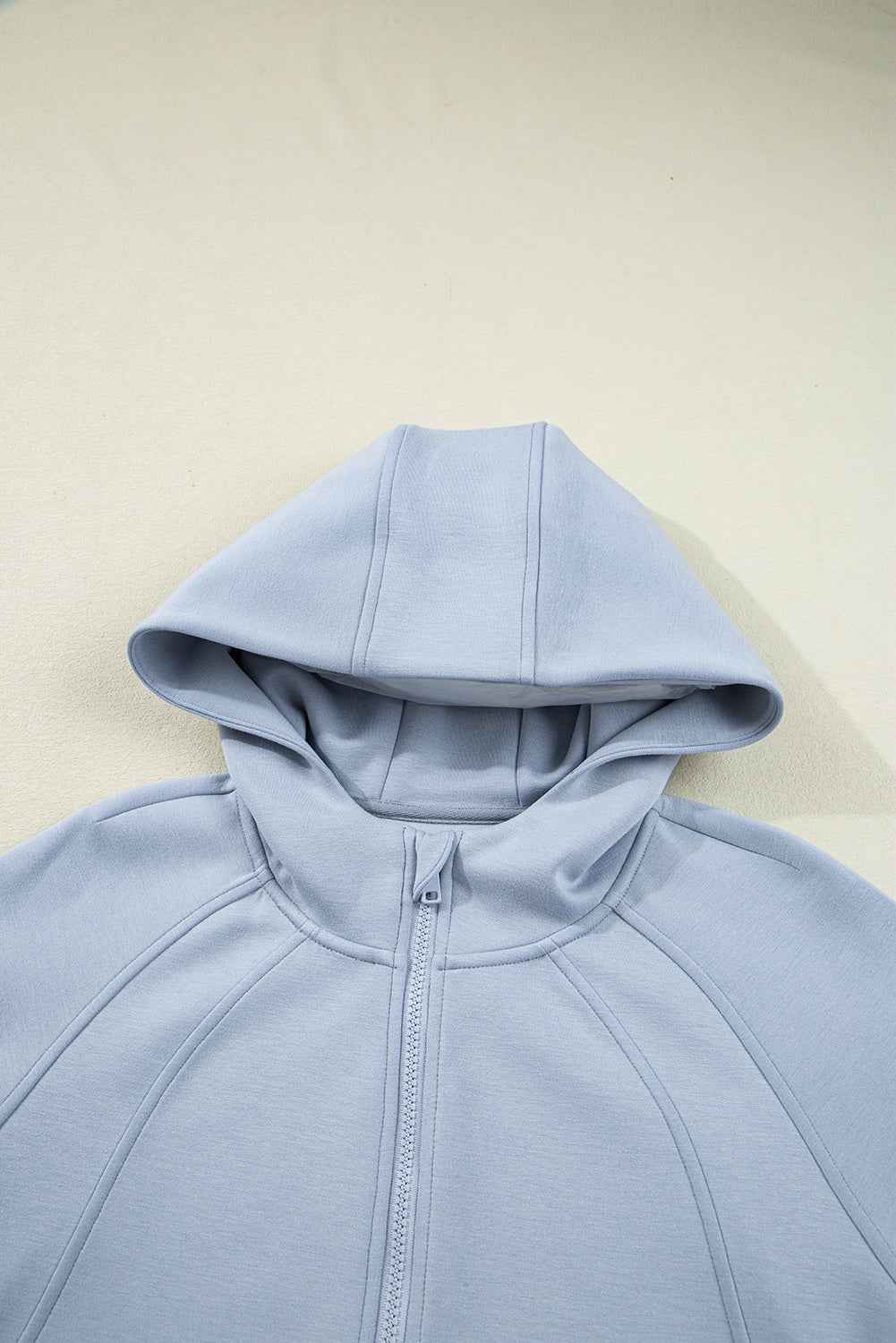 Beau Blue Half Zip Thumbhole Sleeve Hoodie Active Pants 2pcs Outfit