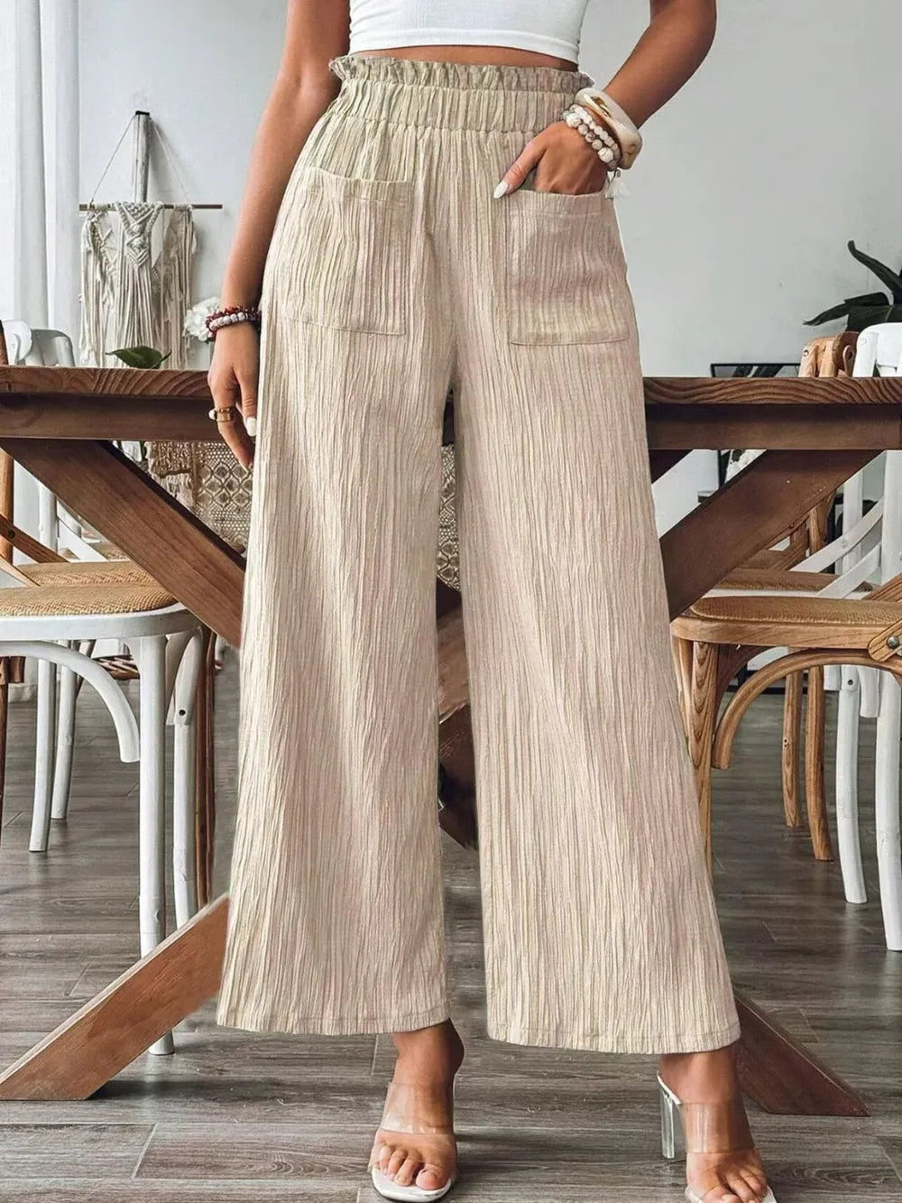 High Waist Wide Leg Pants.
