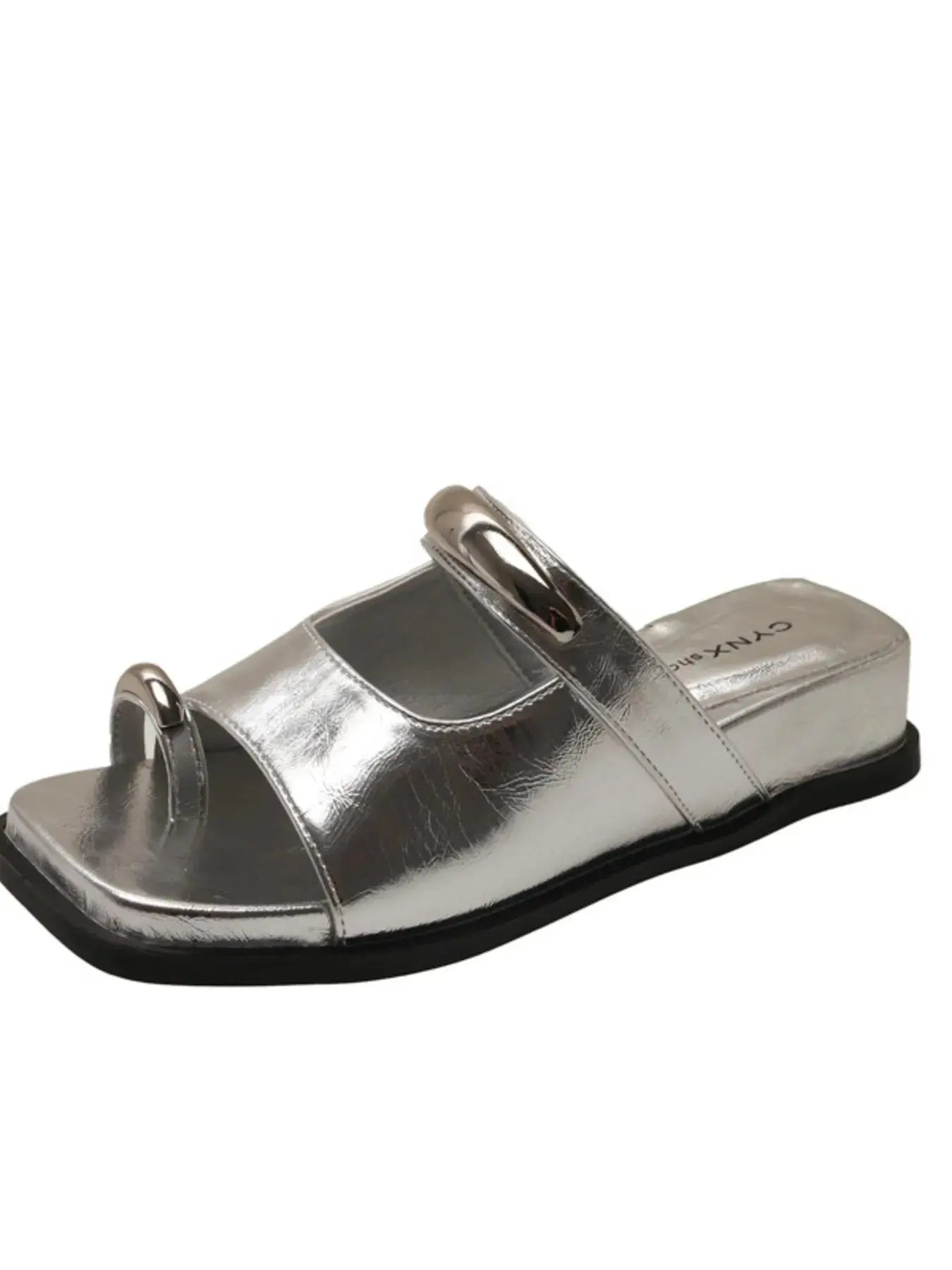 Toe Loop Cutout Platform Sandals.