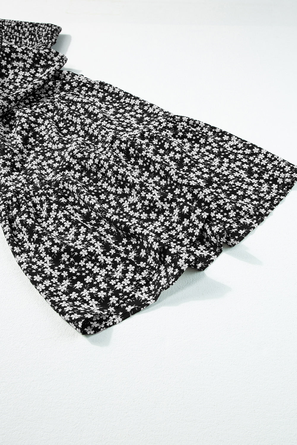 Black Thin Straps Smocked Bodice Wide Leg Floral Jumpsuit Dear-Lover Dropshipping