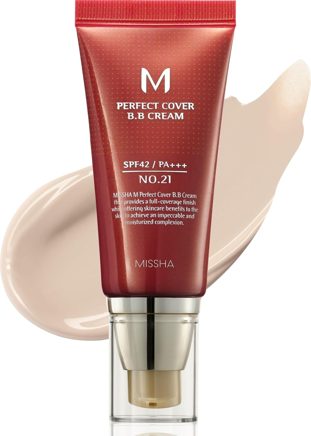 MISSHA M Perfect Cover BB Cream No.23 Natural Beige -Light/Medium with Cool/Neutral Undertone SPF 42 PA +++ 1.69 Fl Oz - Tinted Moisturizer for Face with SPF