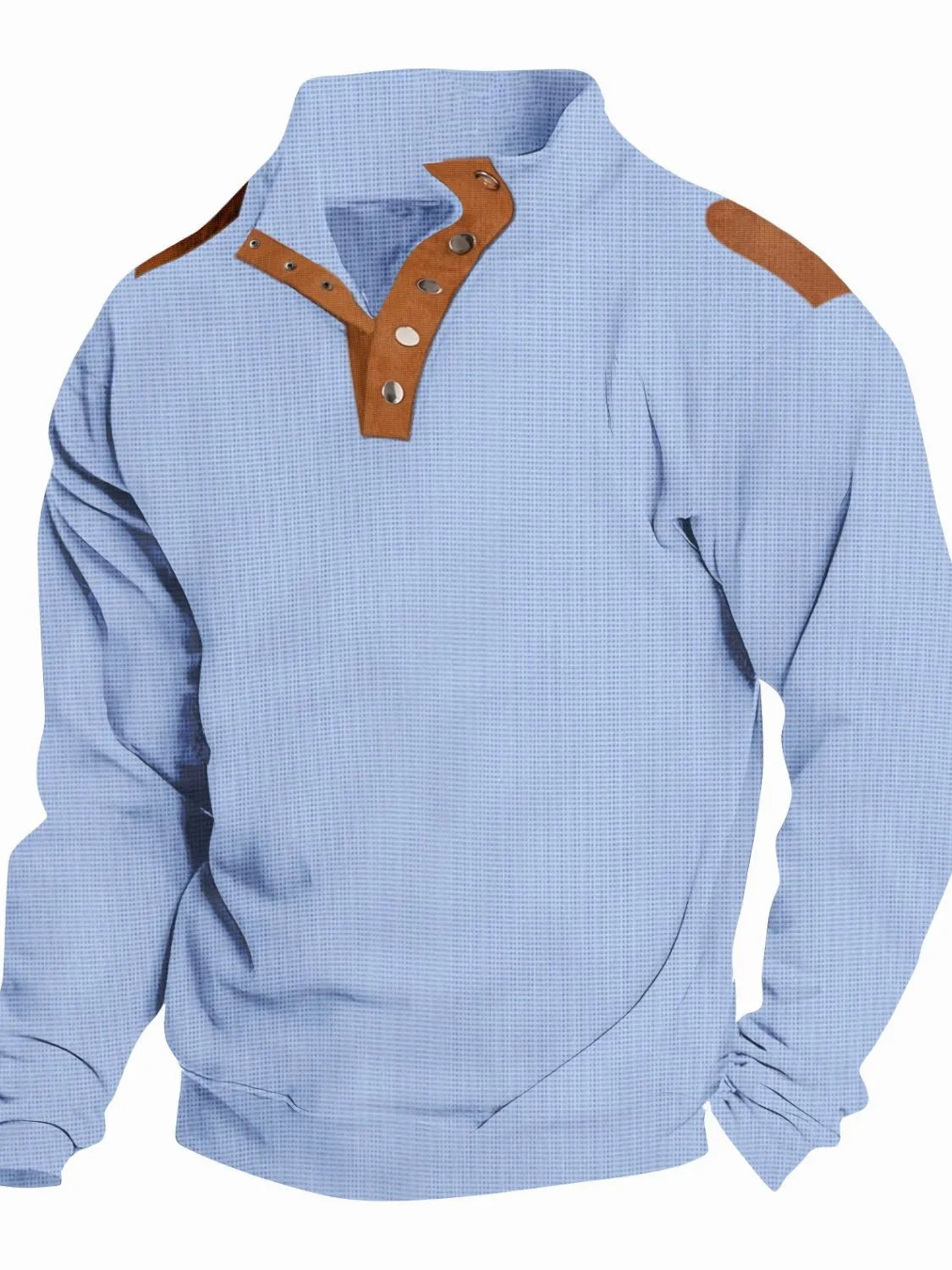 Men's Full Size Quarter Snap Long Sleeve Top Plus Size.