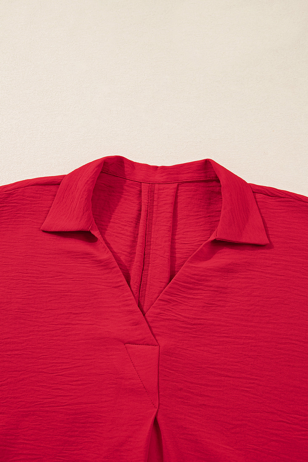 Fiery Red Plus Size Smocked Cuff Dolman Oversized Tunic Blouse Dear-Lover Dropshipping