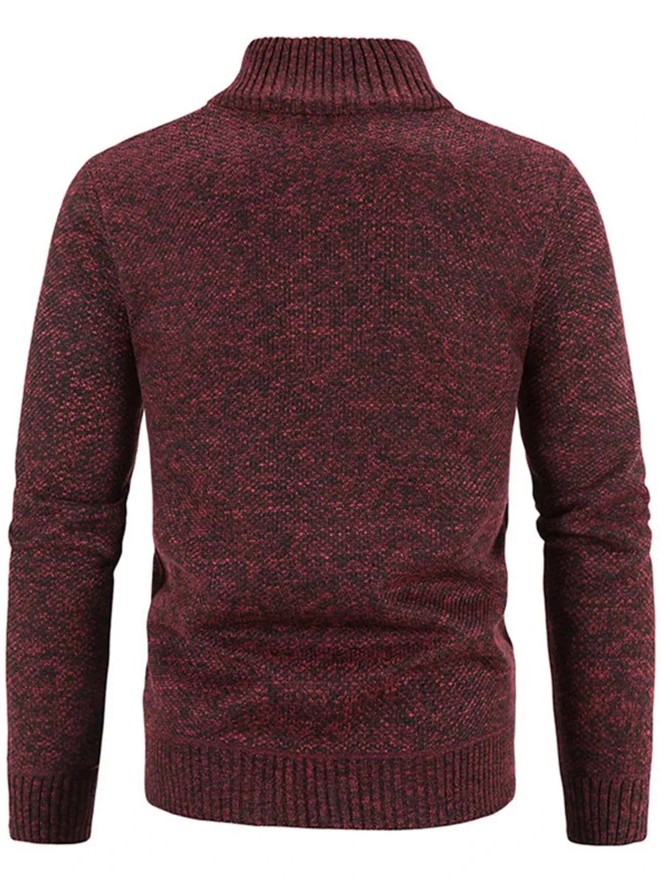 Men's Plus Size Zip-Up Long Sleeve Cardigan