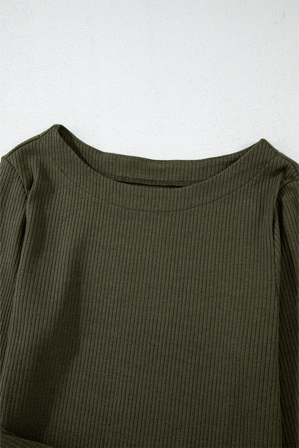 Jungle Green Ribbed Side Slit Ruched Slim Fit Long Sleeve Mini Dress Dear-Lover Dropshipping