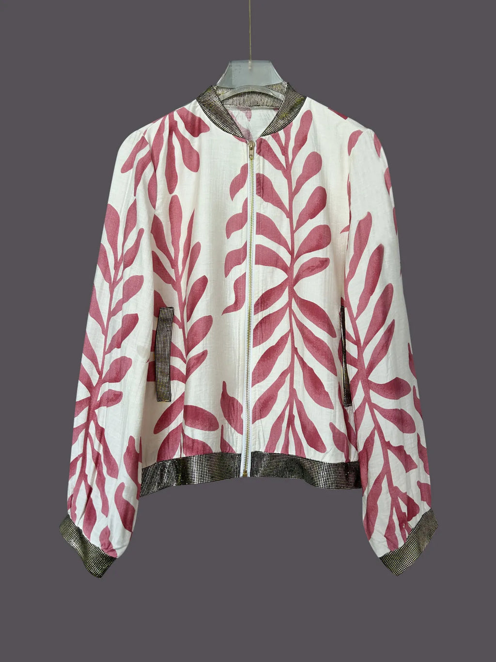 Printed Zip Up Long Sleeve Jacket.