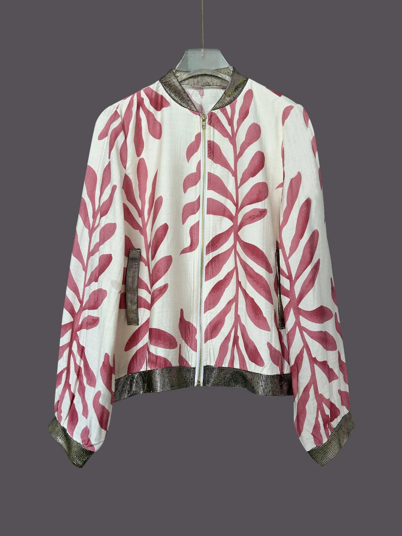 Printed Zip Up Long Sleeve Jacket.