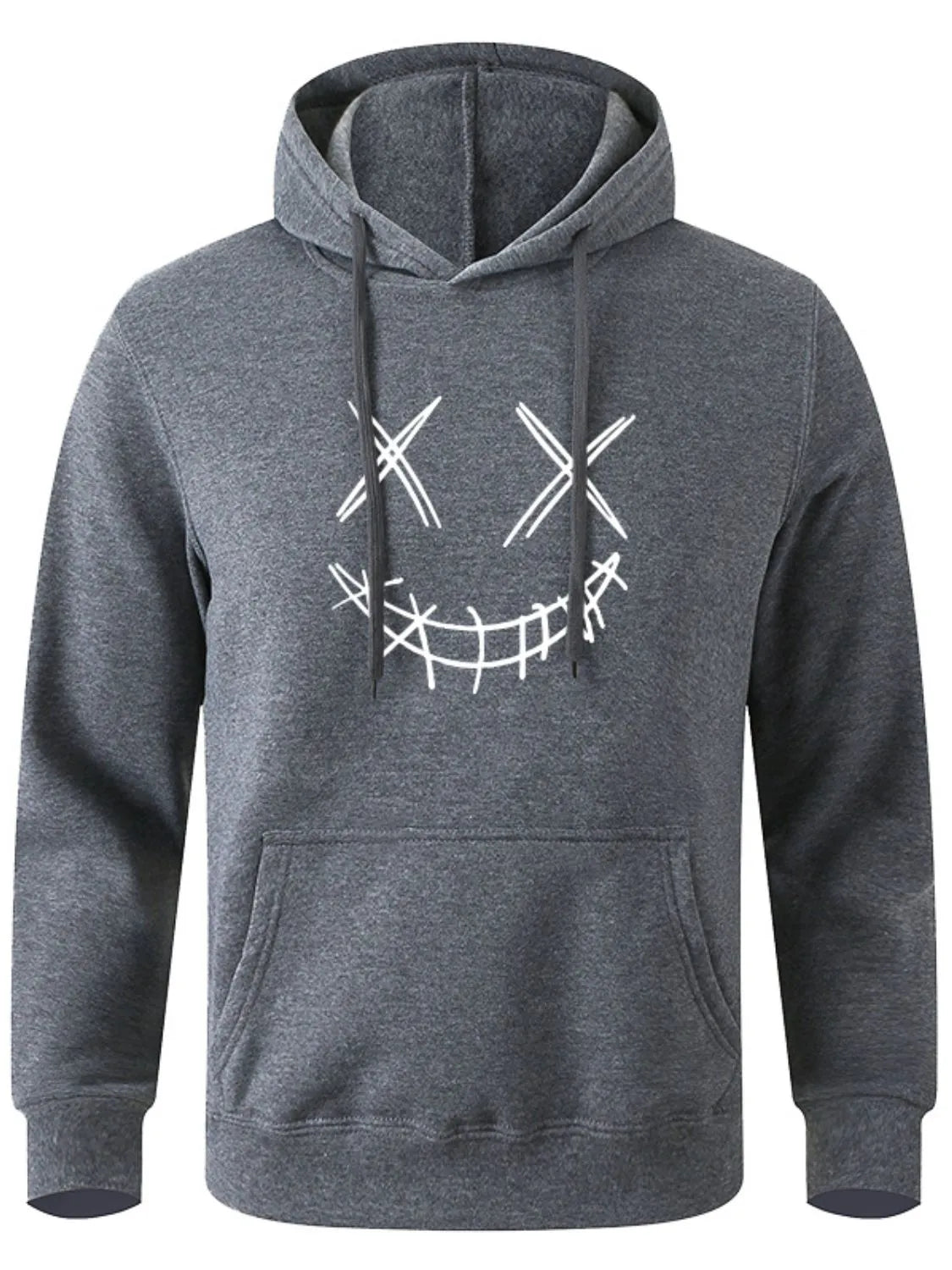 Men's Full Size Drawstring Graphic Long Sleeve Hoodie Plus Size.