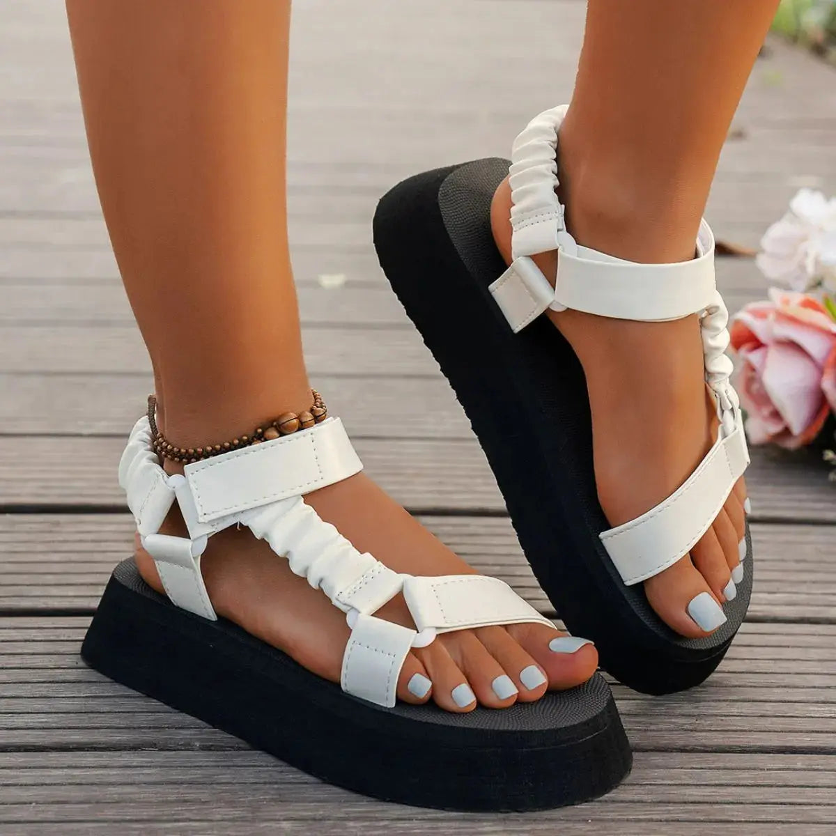 Open Toe Platform Sandals.