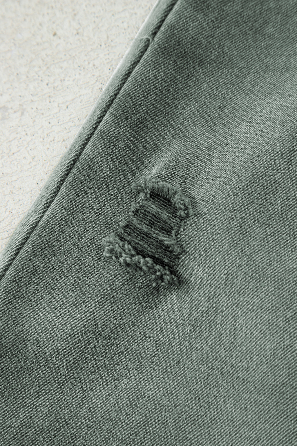 Four Leaf Clover Slight Distressed Raw Edge Wide Leg Jeans