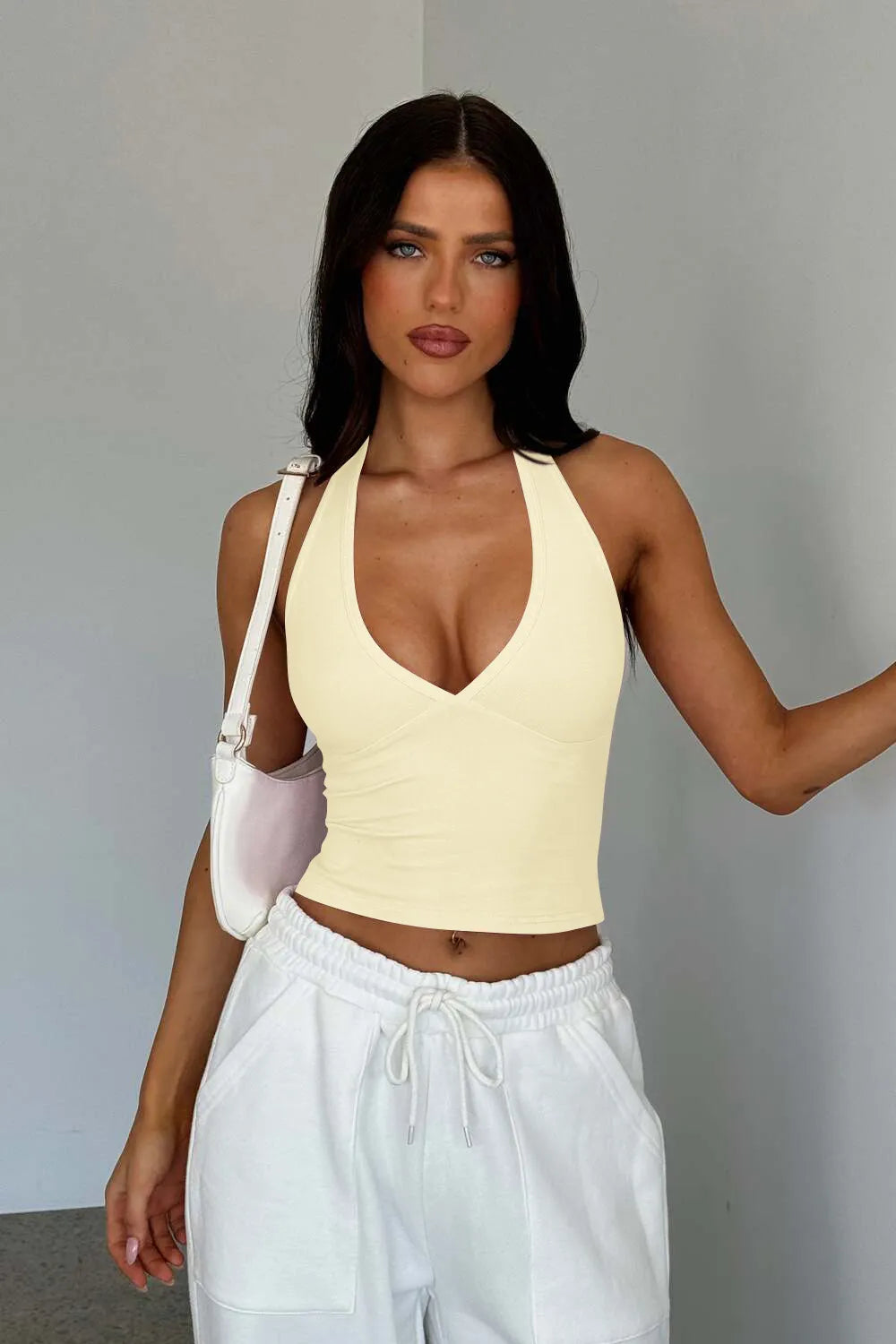 Lovelet Halter Neck Cropped Slim Cami.