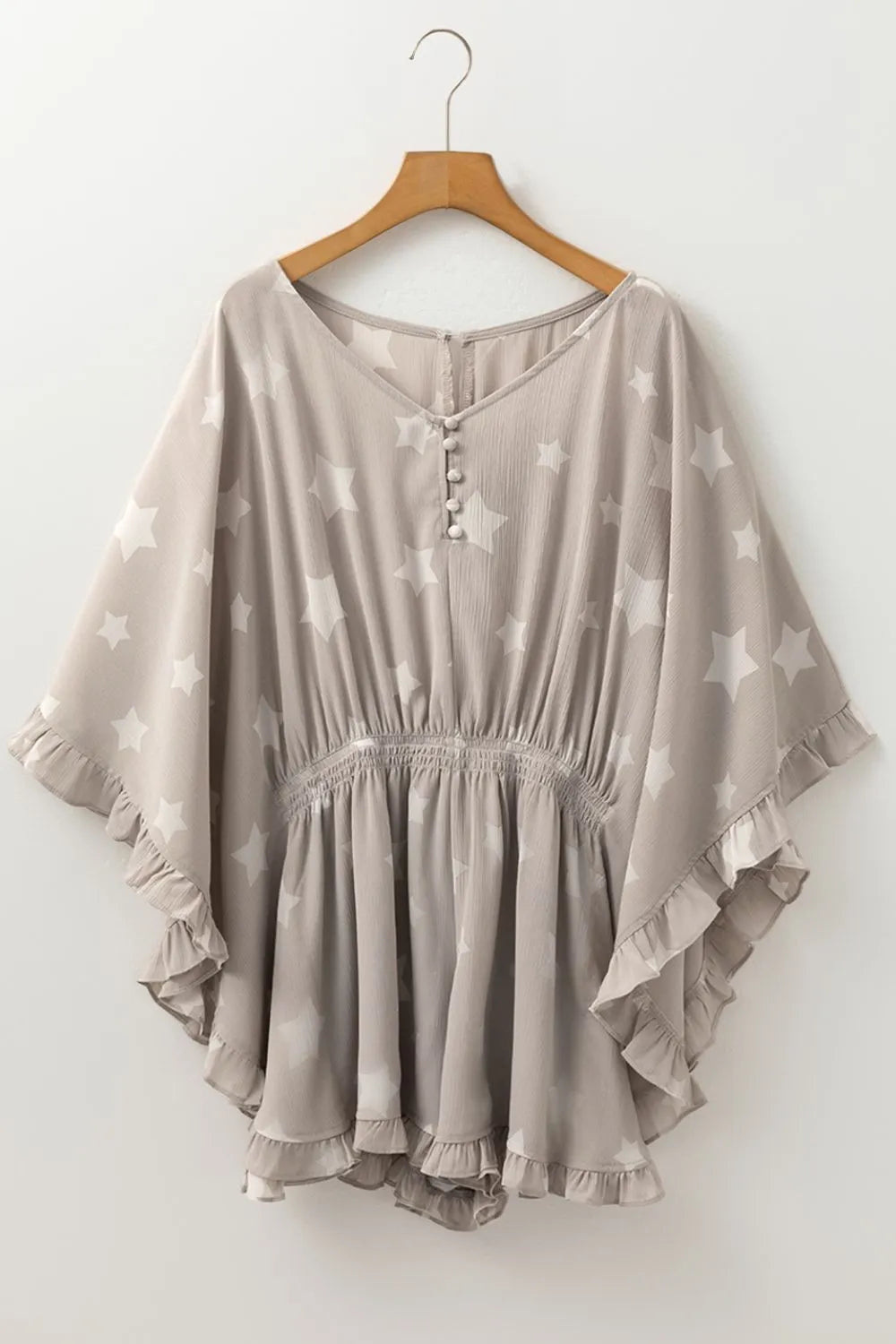 Kimono Ruffle Sleeve Romper.