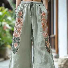 Pants Women's Linen Wild Wide Legs