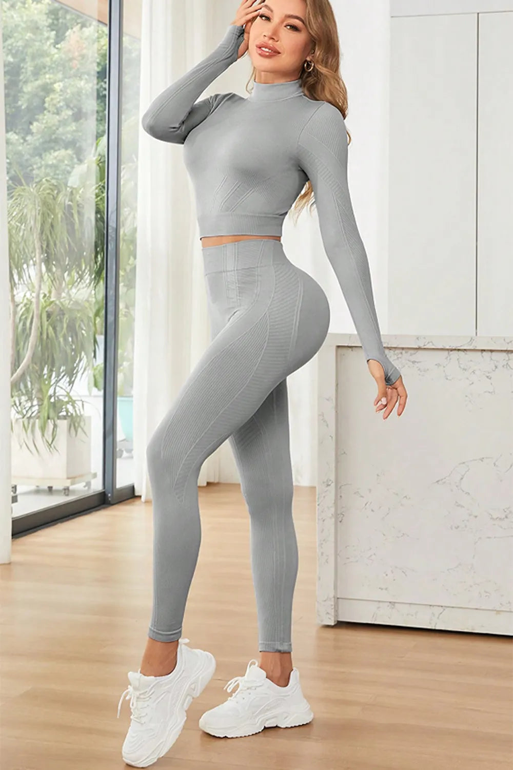 Long Sleeve Top and Leggings Active Set.