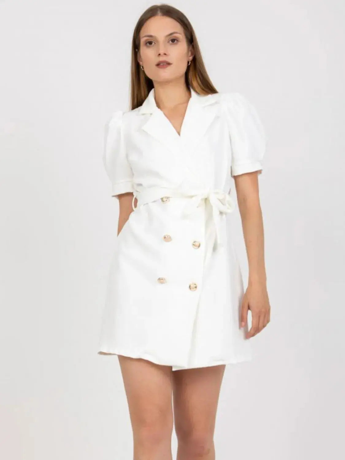Tie Waist Short Sleeve Blazer Dress.