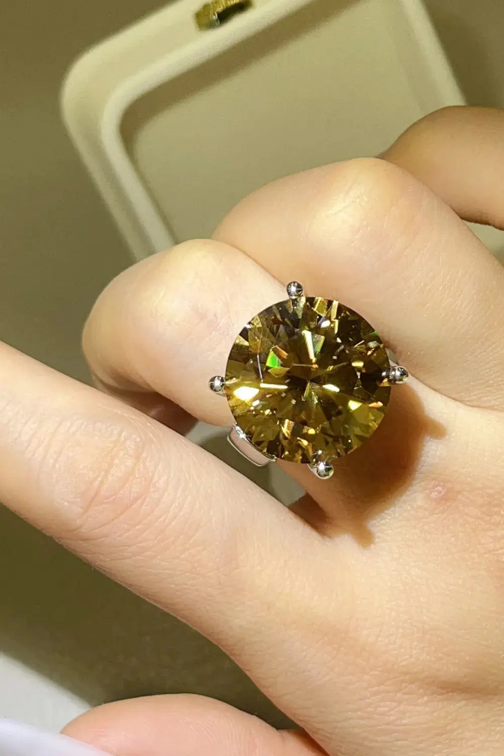 20 Carat Moissanite 925 Sterling Silver Ring.