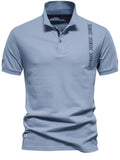 Men's Collared Neck Geometric Embroidered Polo.