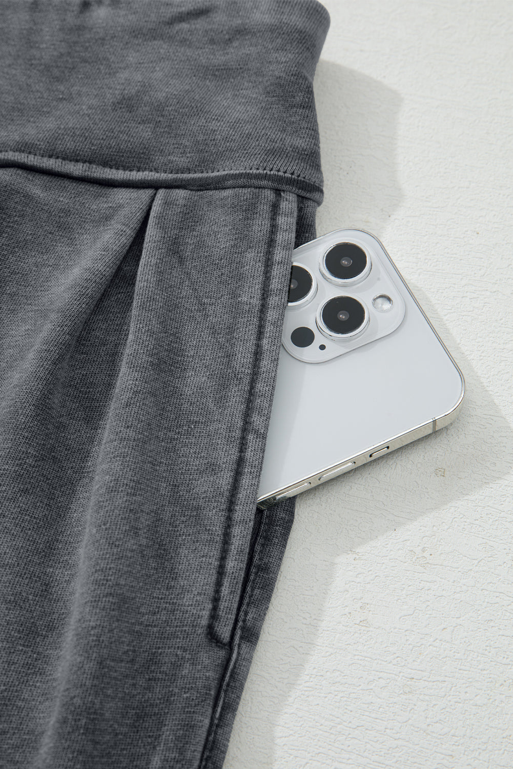 Medium Grey Mineral Wash Jogger Style High Waist Casual Pants Dear-Lover Dropshipping