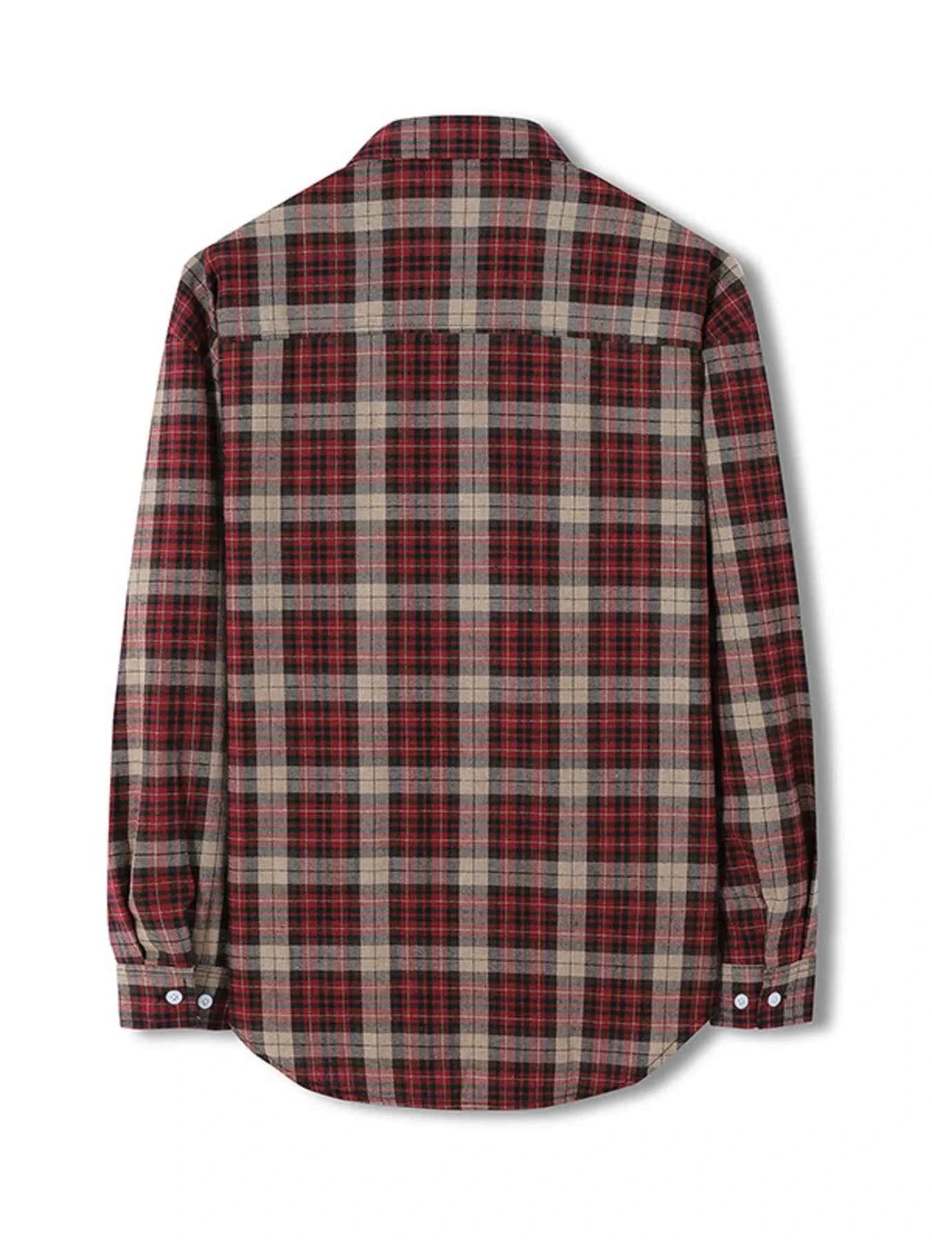 Men's Plus Size Classic Plaid Long Sleeve Shirt