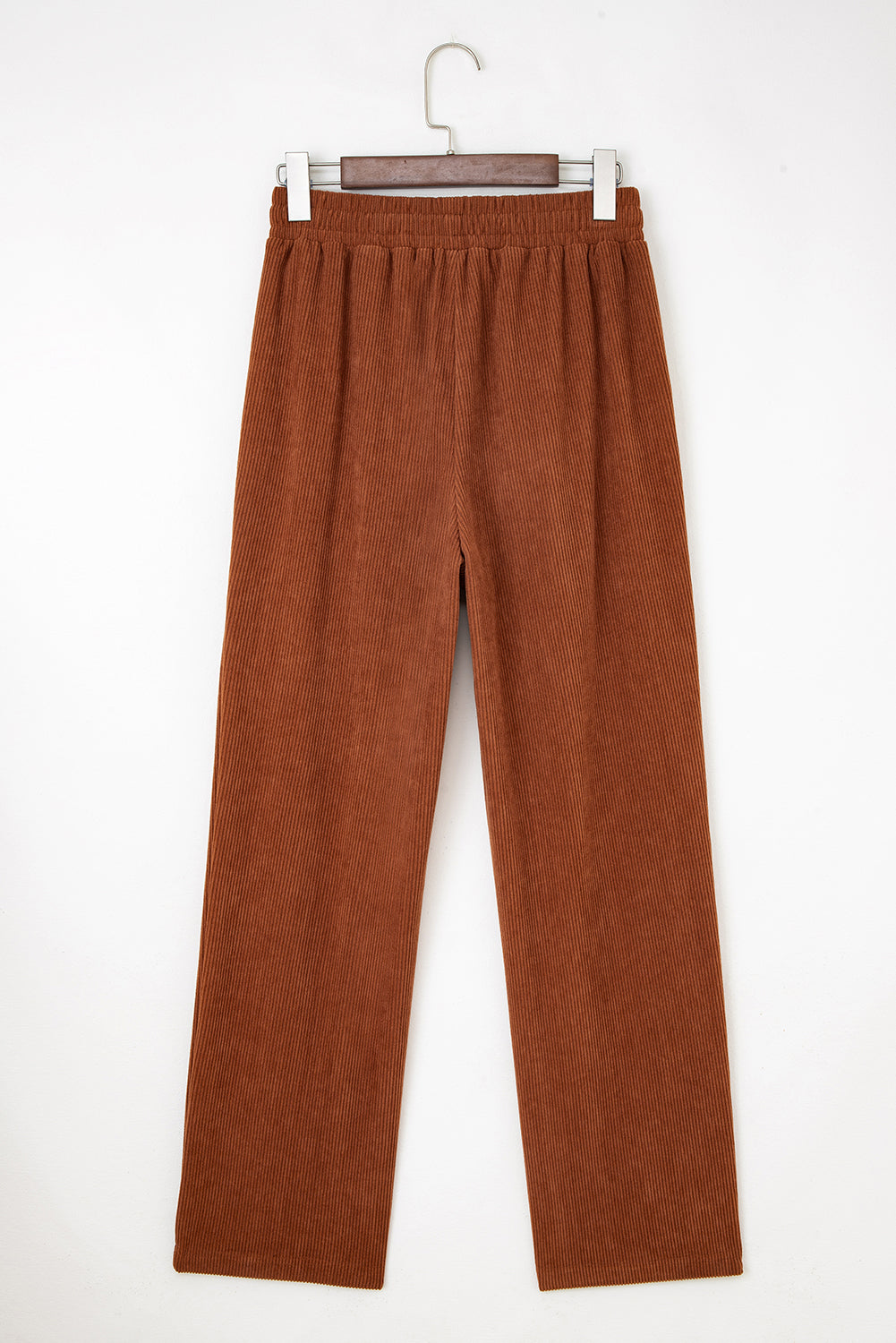 Chestnut Drawstring Elastic Waist Casual Corduroy Pants Dear-Lover Dropshipping