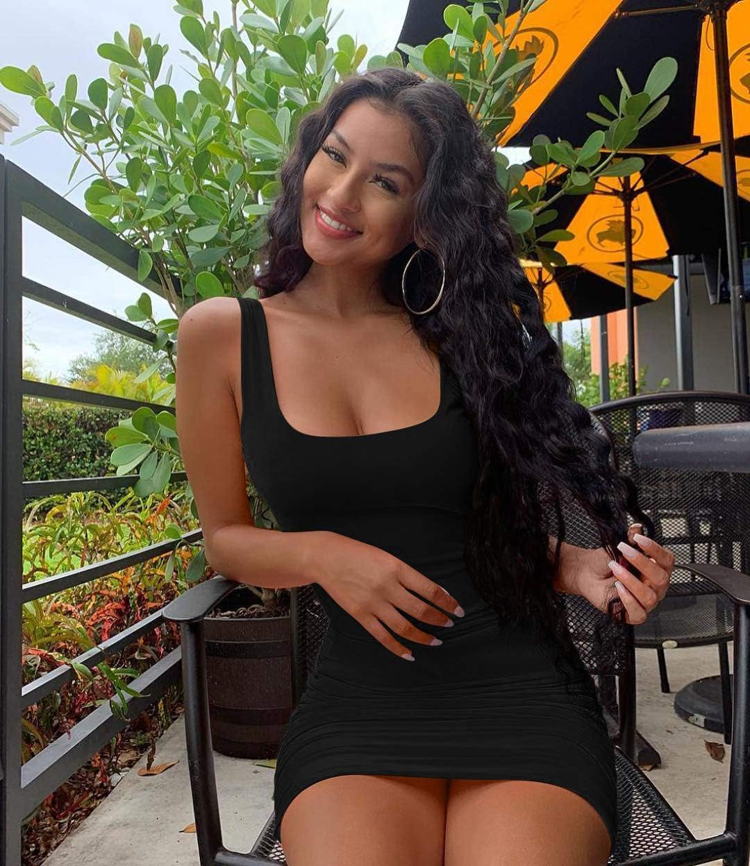 GOBLES Women'S Casual Summer Sleeveless Mini Sexy Bodycon Tank Club Dress