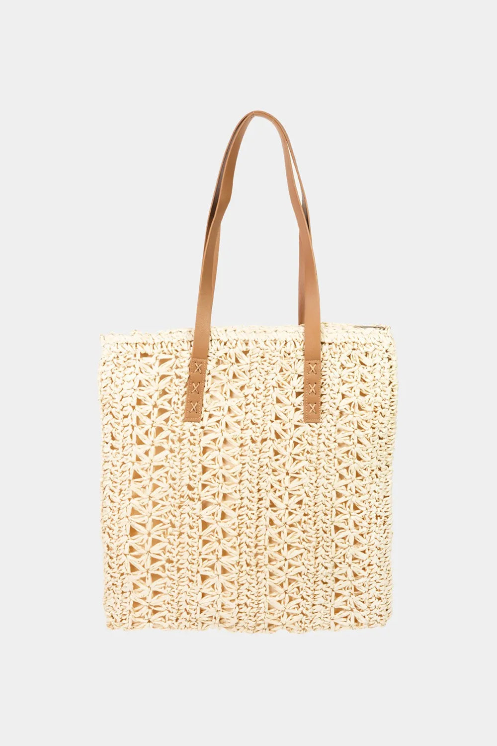 BEACH Straw Braided Tote Bag.