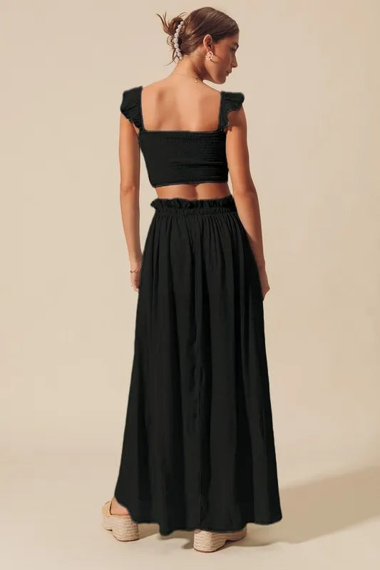 Flowy Top and Maxi Skirt Set for women.