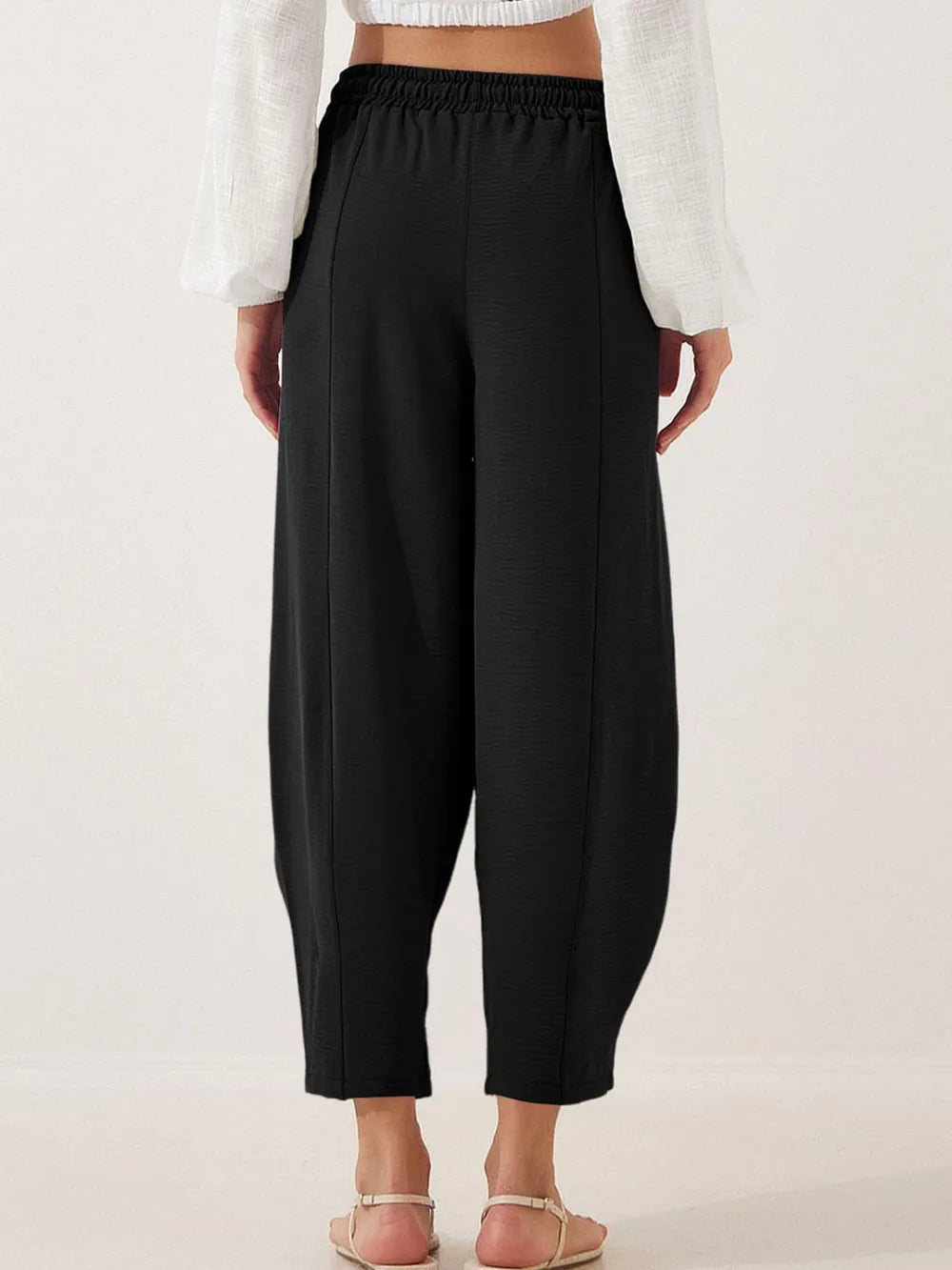 Full Size Drawstring Cropped Jogger Pants Plus Size.