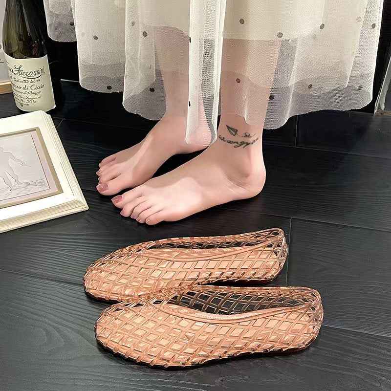 Retro Jelly Casual Womens Shoes Hole Shoes
