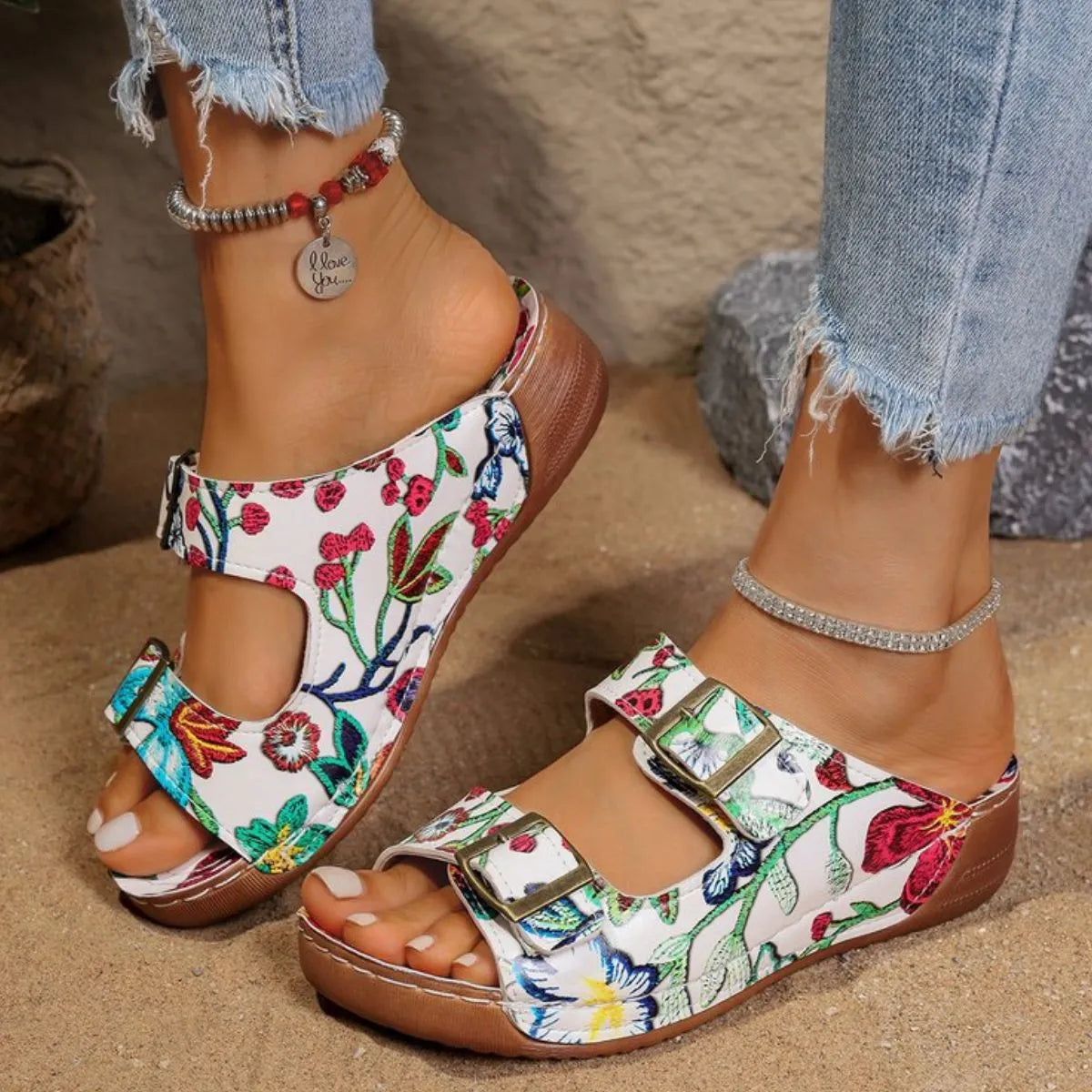Open Toe Platform Sandals.