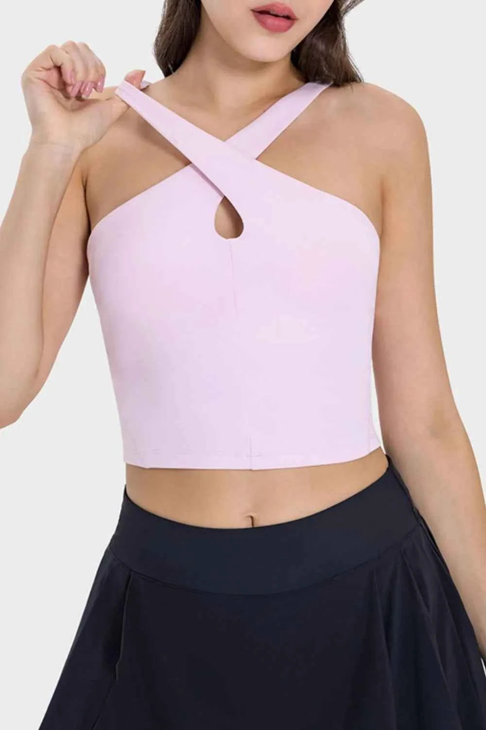 Millennia Crisscross Grecian Neck Active Cami.