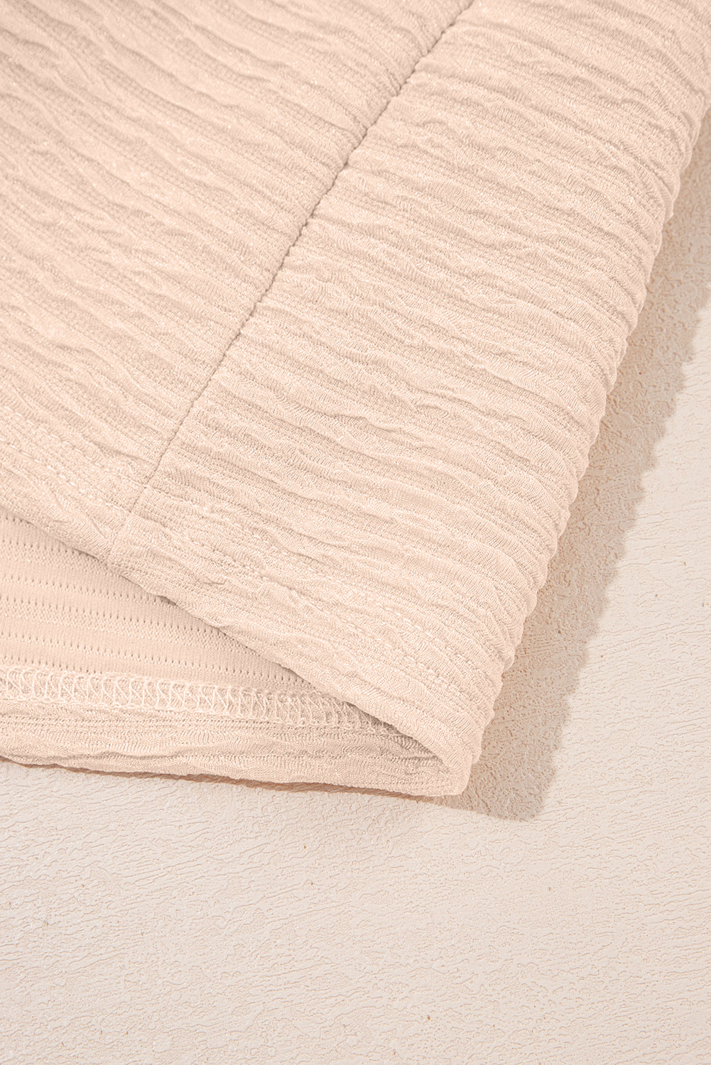 Apricot Textured V Neck T Shirt and Shorts Set Dear-Lover Dropshipping