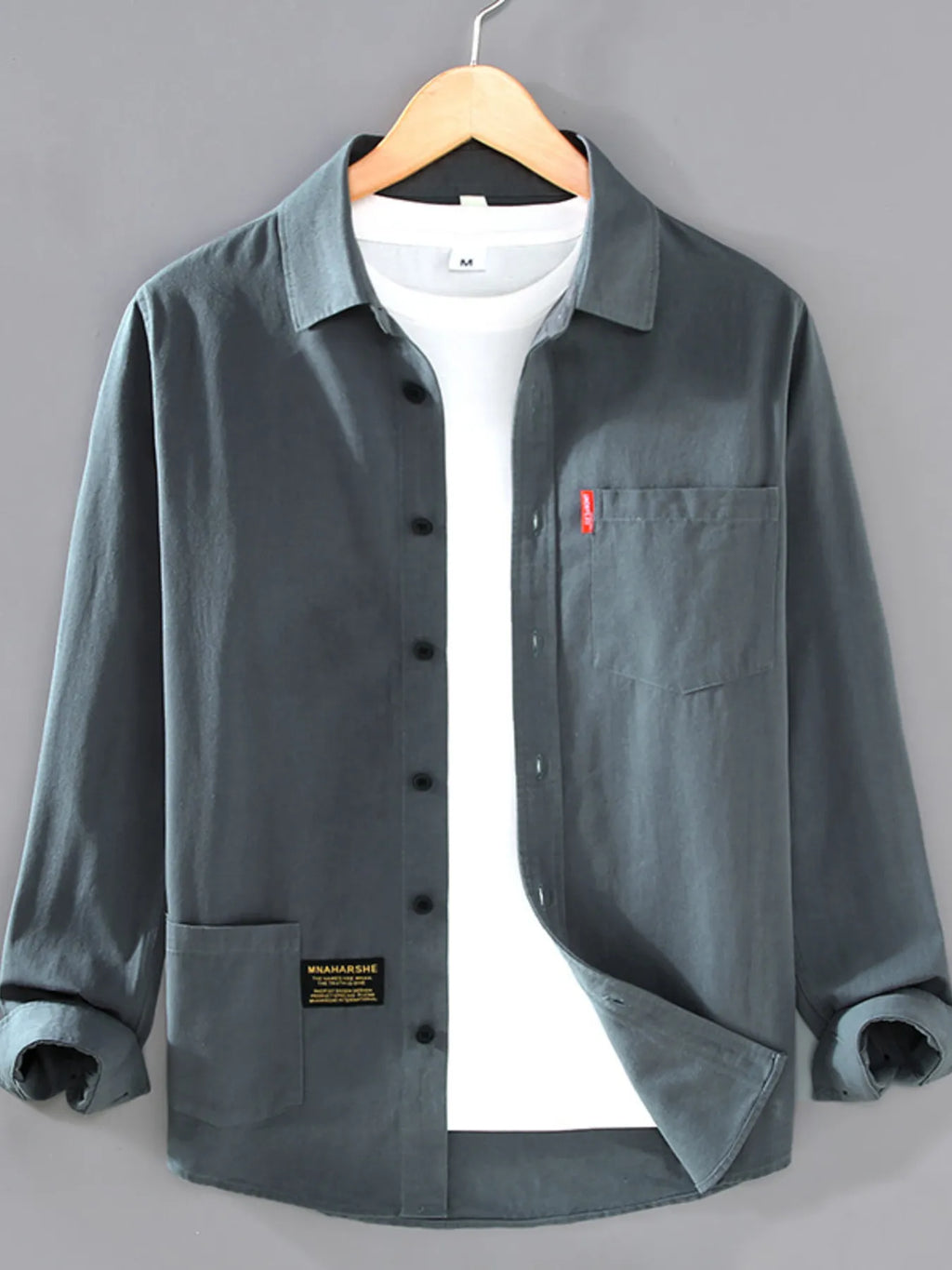 Men's Plus Size Button Up Long Sleeve Shirt.