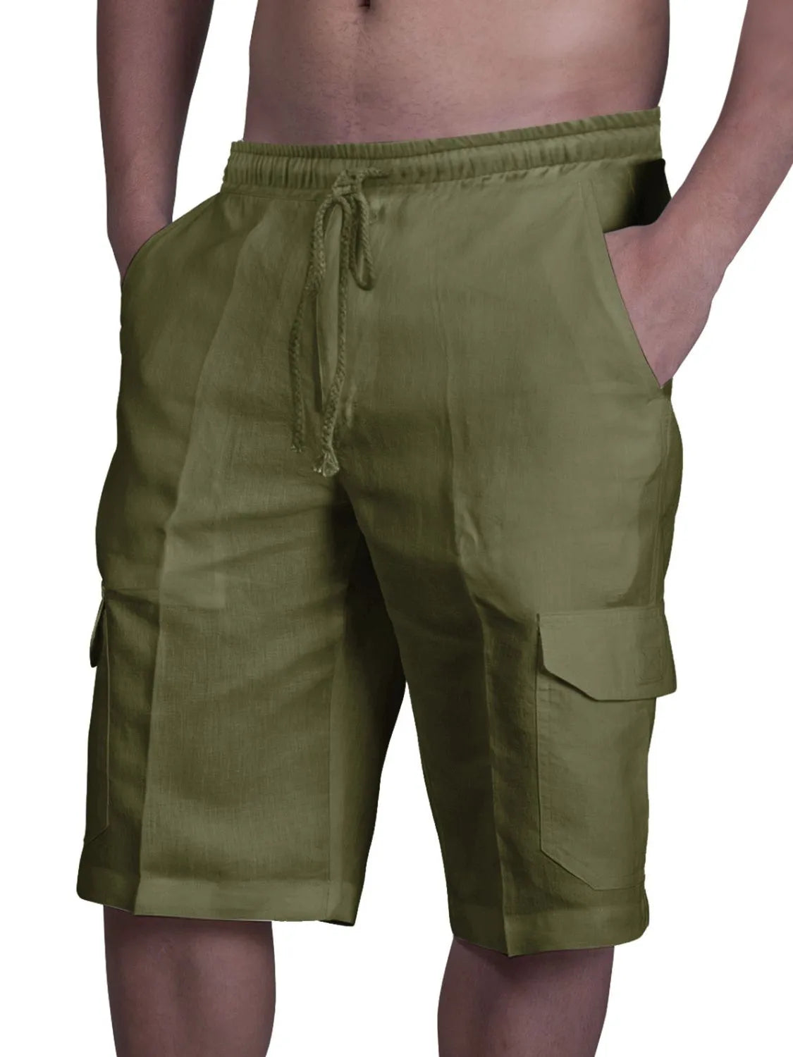 Drawstring Pocketed Shorts for men.
