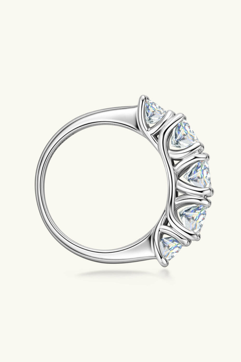 1 Carat Moissanite 925 Sterling Silver Half-Eternity Ring.