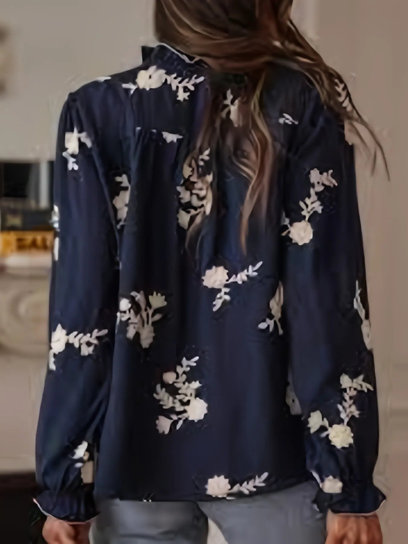 Flower Button Up Long Sleeve Shirt.