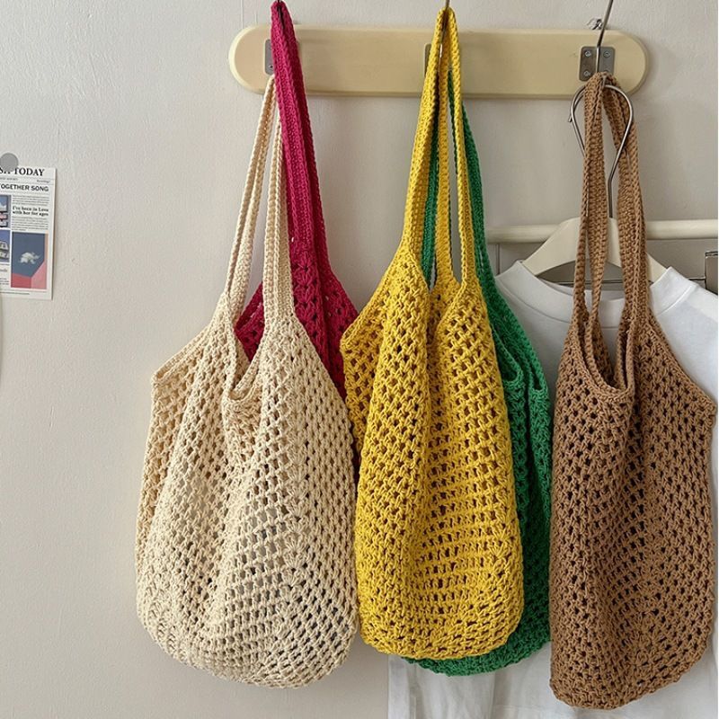 Casual Large Capacity Cotton Thread Woven Bag CJ