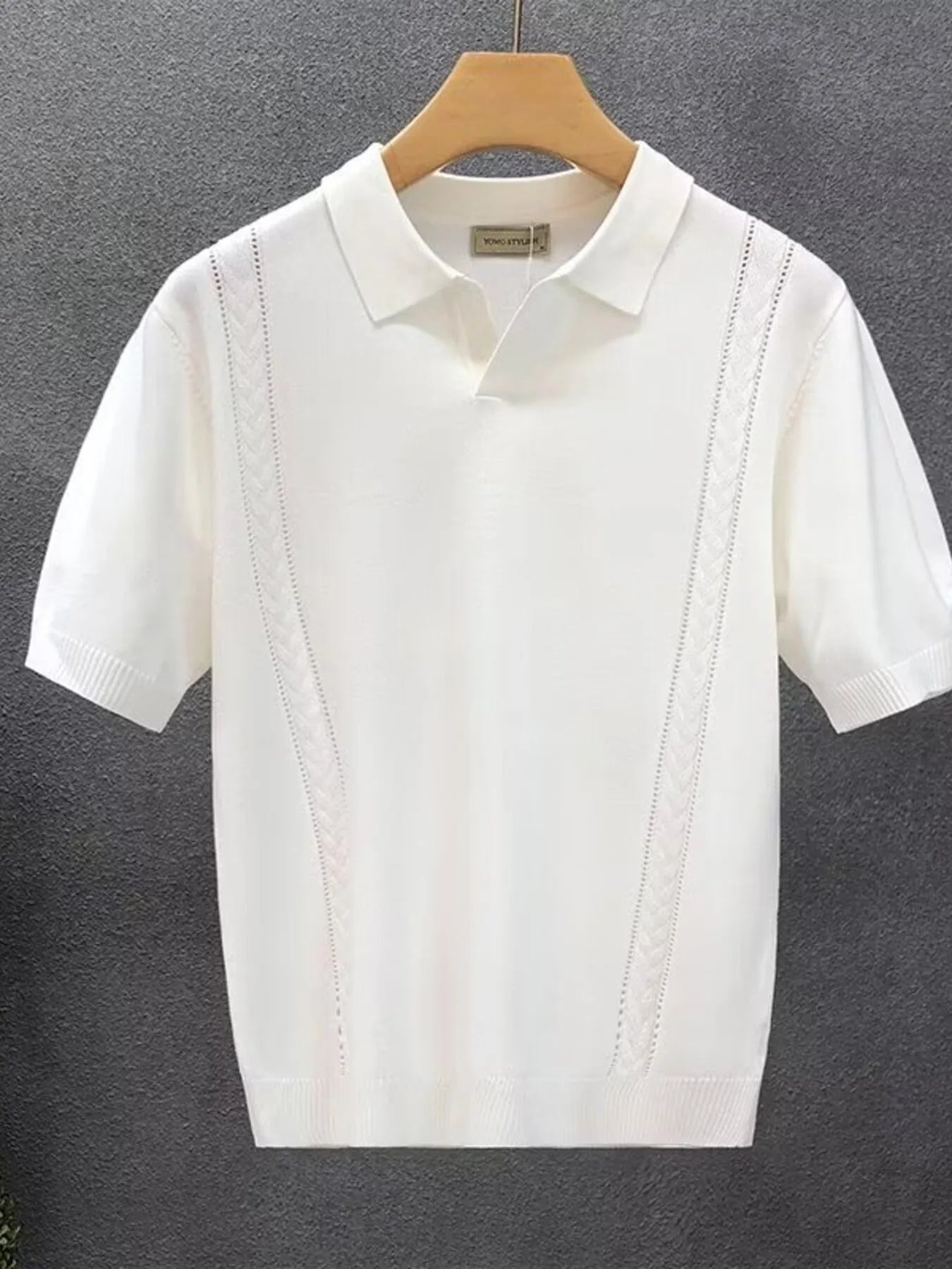 Men's Detail Short Sleeve Polo Plus Size.