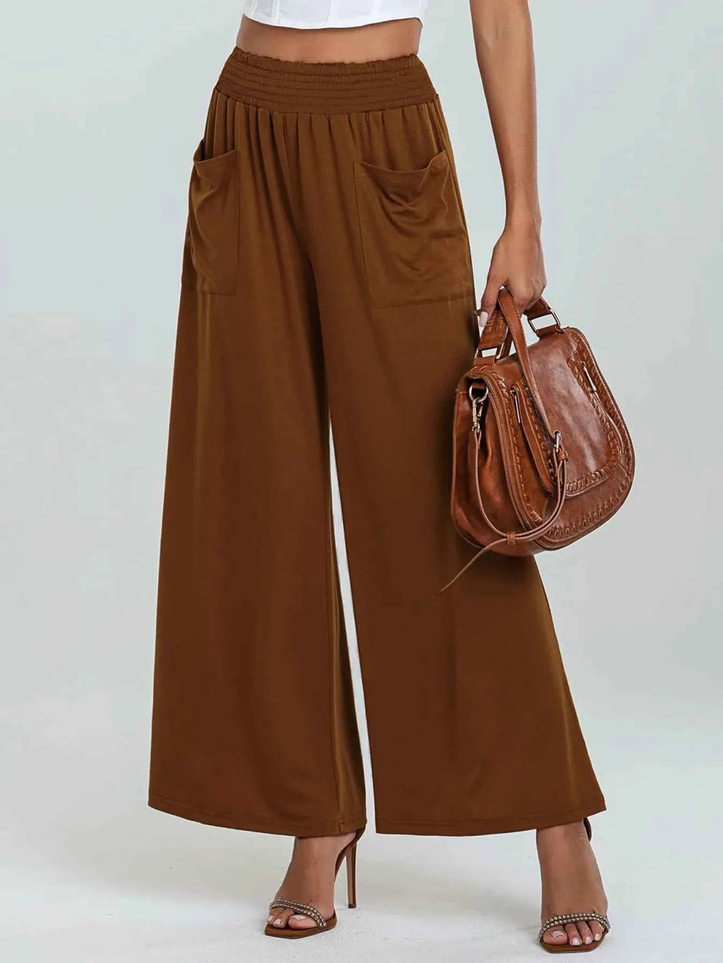 High-Waisted Wide Leg Pants with Pockets.