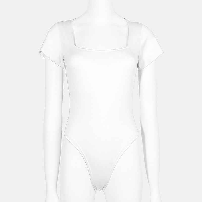 European And American Womens Off-shoulder Bodycon Jumpsuit Solid Color