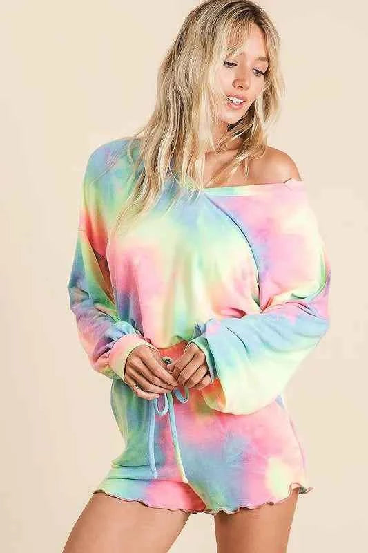 Tie Dye French Terry Top and Shorts Set