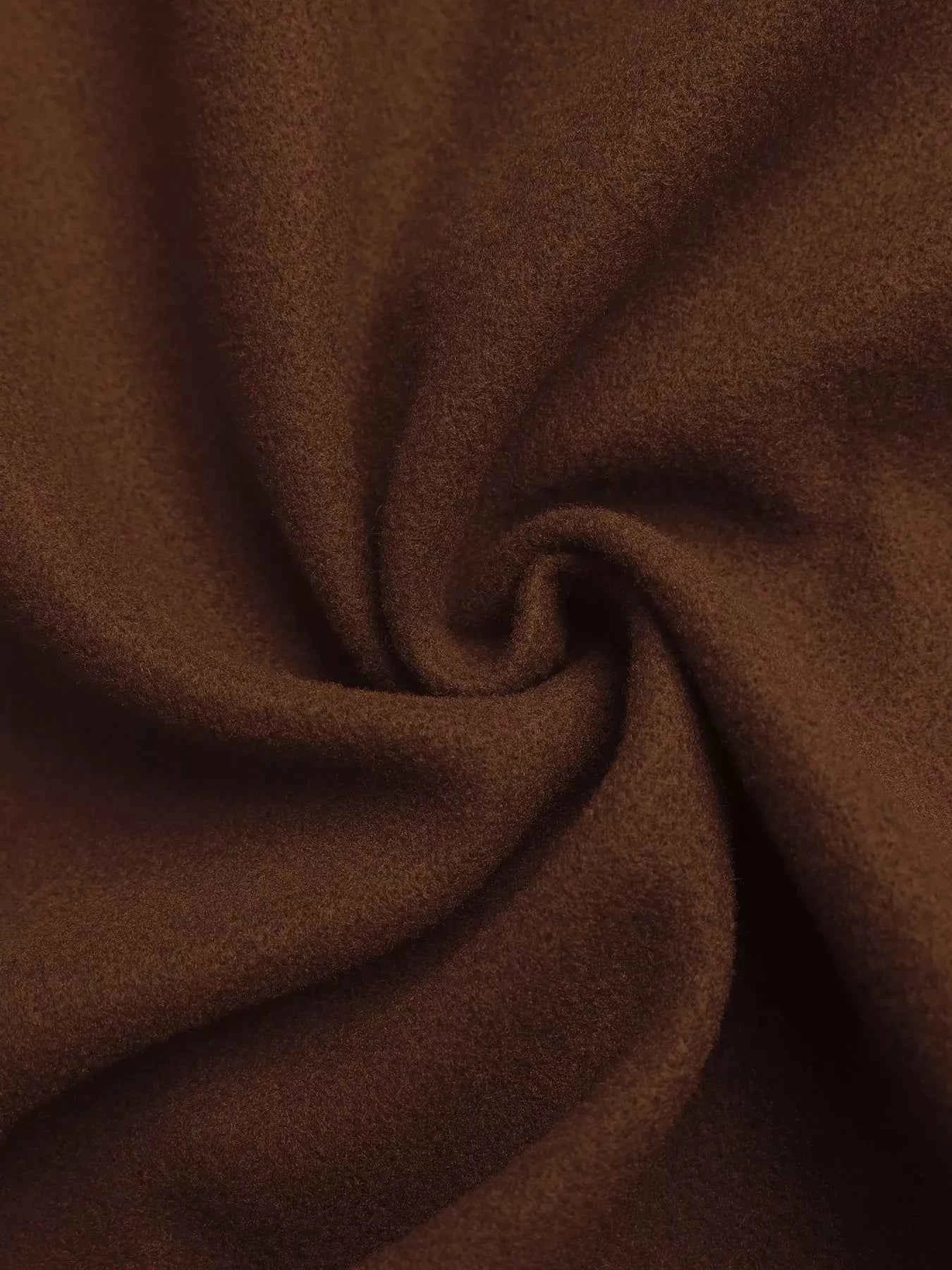 Lapel Collar Belted Wool Blend Coat