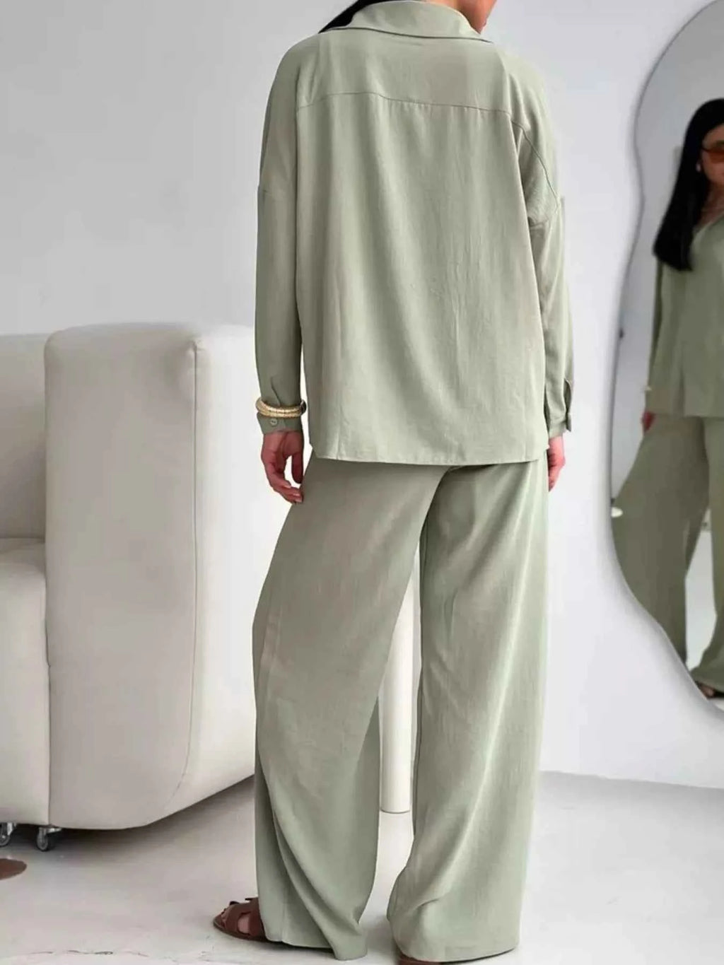 Button Down Shirt and Pants Set