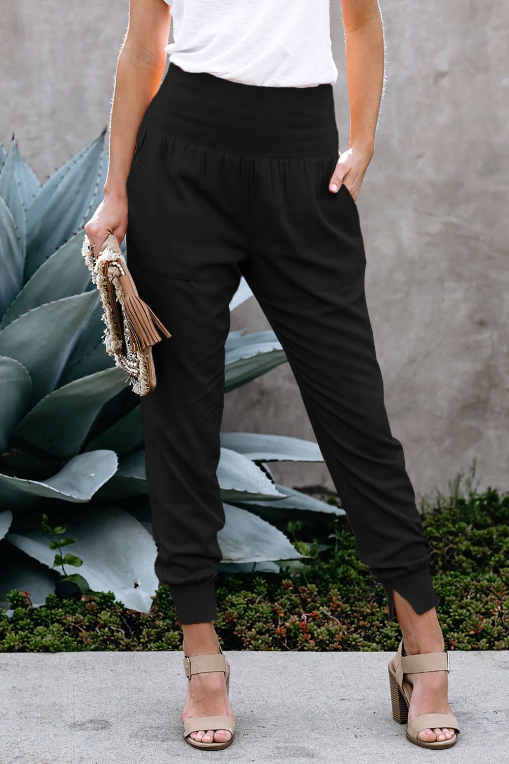 Black Pocketed Casual Joggers Dear-Lover Dropshipping