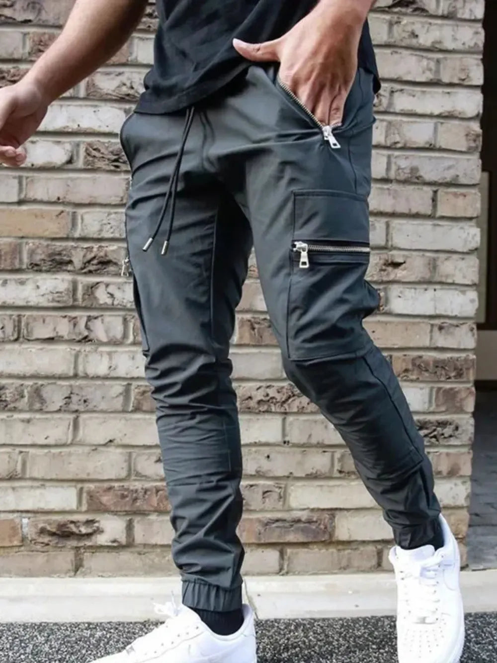 Men's Drawstring Pants with Pockets.