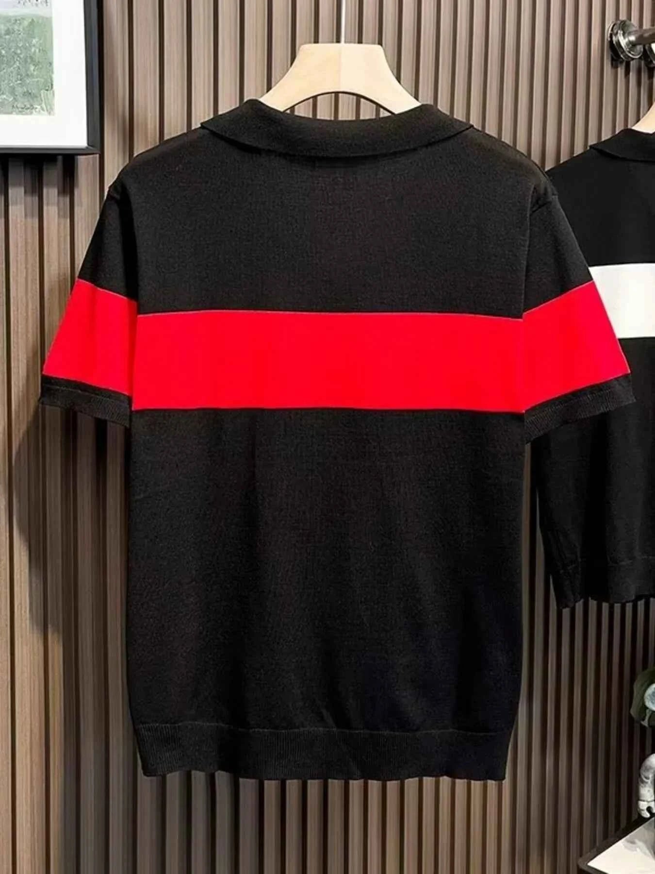 Men's Full Size Color Block Short Sleeve Polo Plus Size