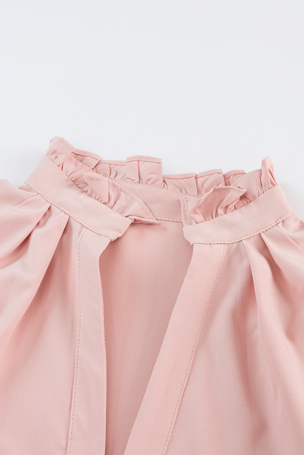 Pink Frilled Stand Collar Long Sleeve Ruffle Dress Dear-Lover Dropshipping