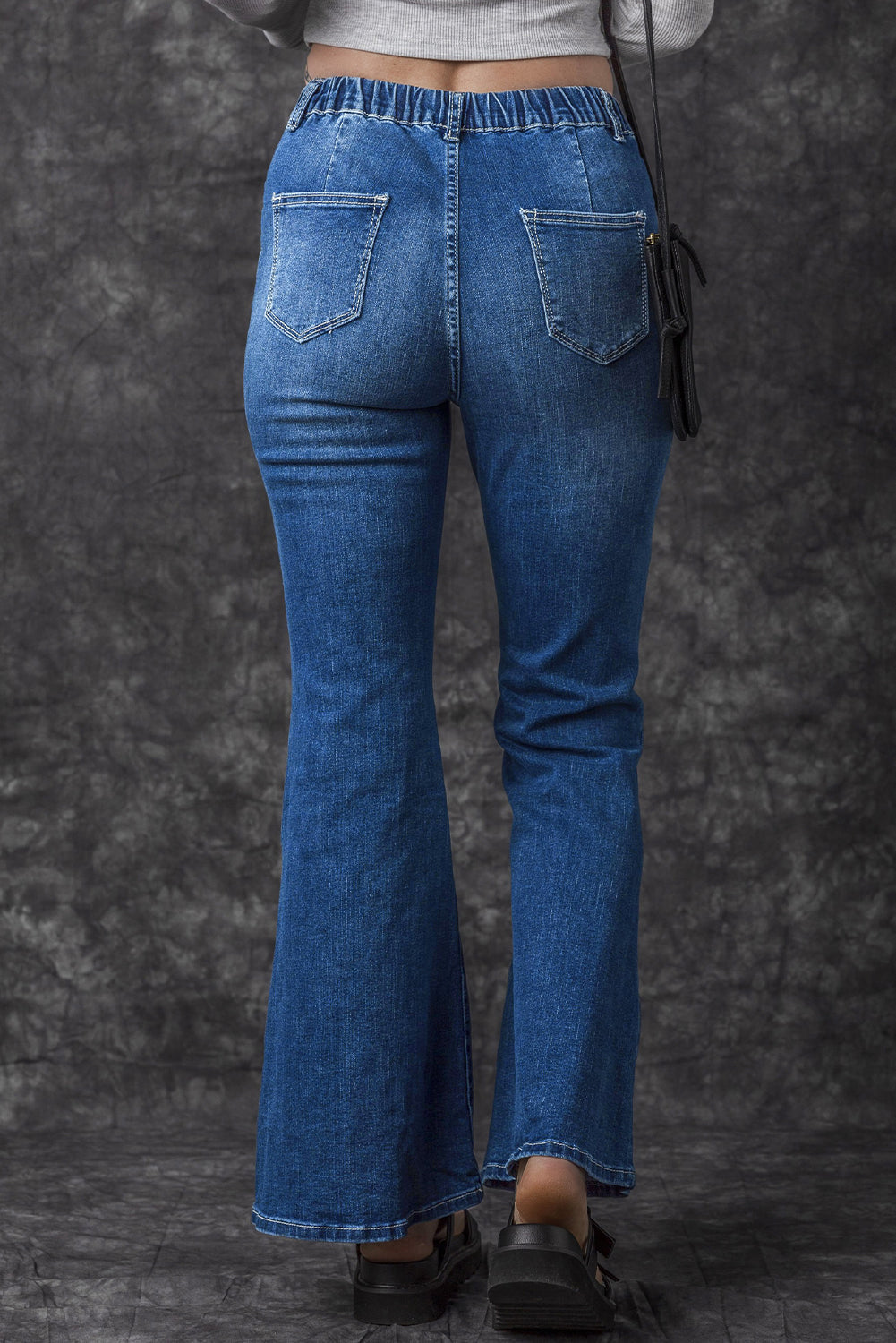 Blue Elastic High Waist Flare Jeans Dear-Lover Dropshipping
