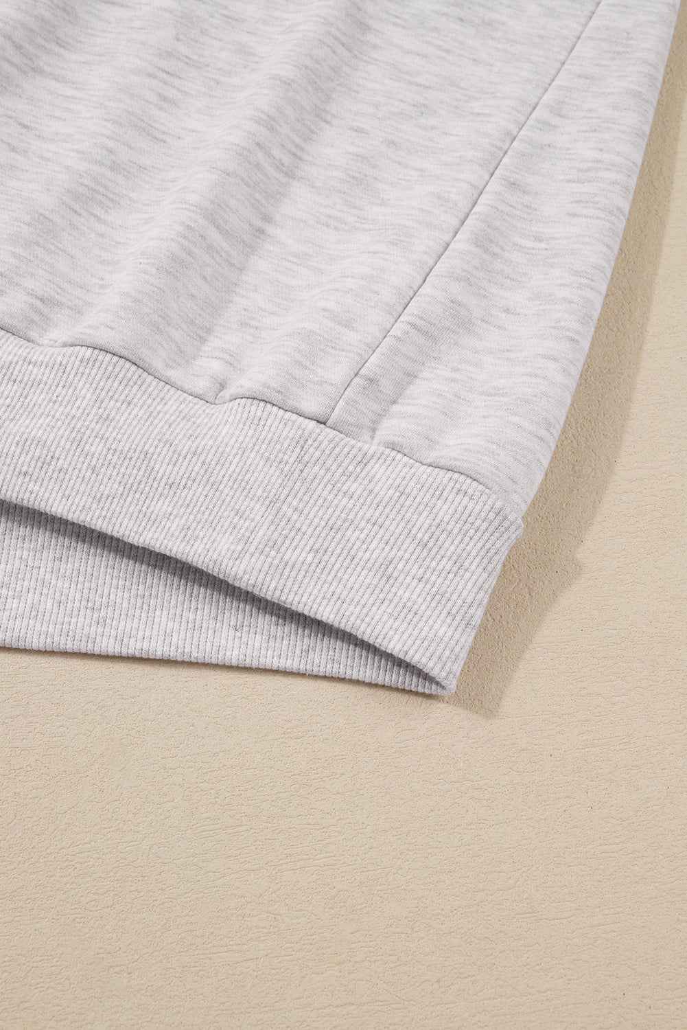 Light Grey Polo Collar V Neck Pullover and Drawstring Sweatpants Set