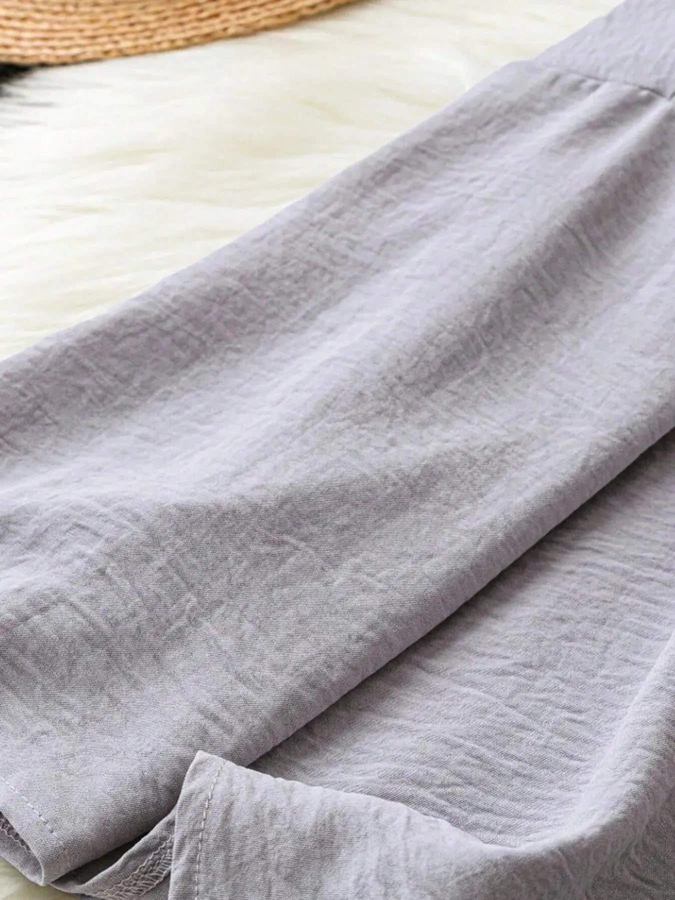 Notched Long Sleeve Casual Blouse.